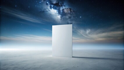 blank white paper, vertical, night sky, mystical, minimalistic, wide, allure