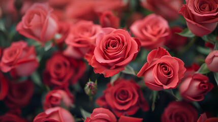 Naklejka premium Red roses, romantic valentines day background