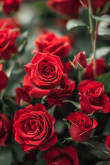 Naklejka premium Red roses, romantic valentines day background