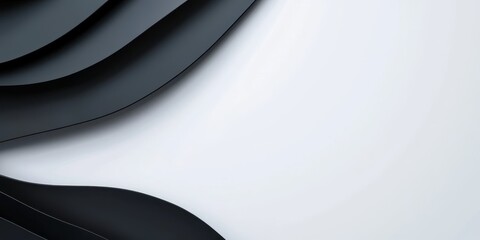 Abstract black wave lines on white background for modern design.