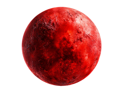 a red planet with a white background