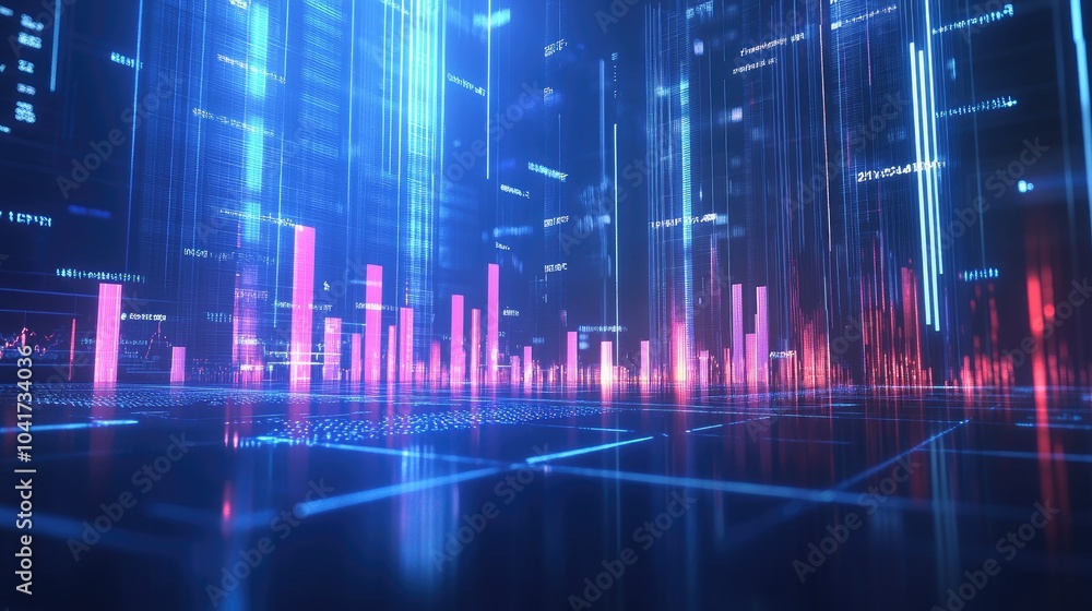 Poster abstract technology background with data visualization