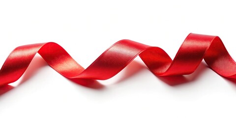 red ribbon on white background