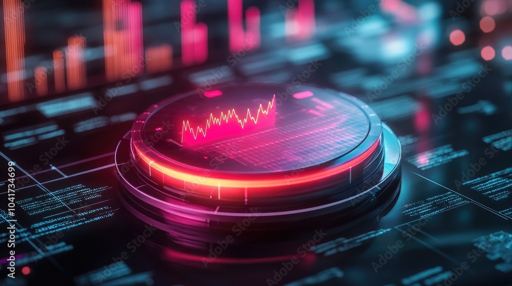 Poster modern data visualization with vibrant graphs