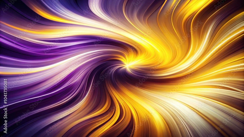 Leinwandbilder abstract swirling pattern of golden and purple lines, a dynamic visual composition of curved and flo