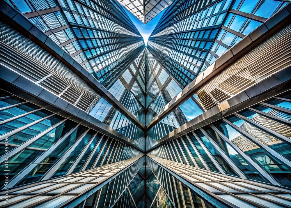 Aufkleber abstract geometric architecture background - modern perspective design for creative projects