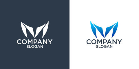 collection of initials letter M abstract monogram logo design vector