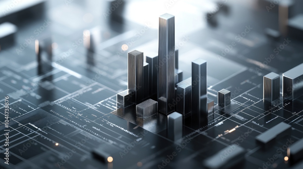 Poster futuristic cityscape with abstract architecture design