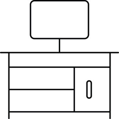 Desk icons. Editable stroke. Vector illustration