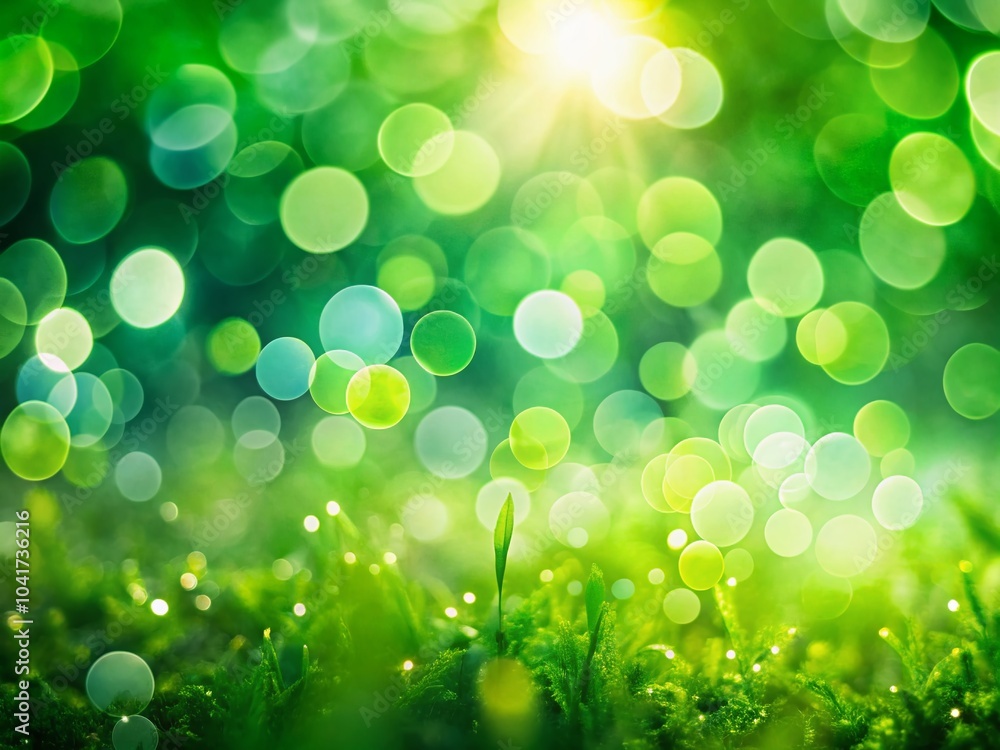Poster abstract green bokeh background - vibrant nature-inspired texture for design and art projects