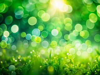 Obraz premium Abstract Green Bokeh Background - Vibrant Nature-Inspired Texture for Design and Art Projects