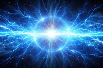 Naklejka premium Blue glowing plasma energy field in space