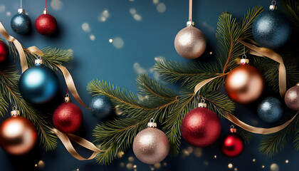 christmas background with balls