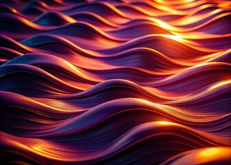 Abstract Purple and Orange Wavy Surface - Low Light Photography for Stunning Visuals and Textures