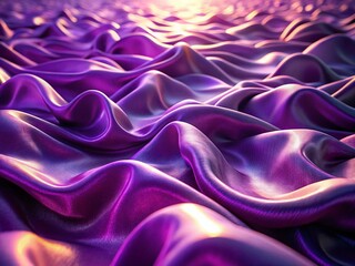Obraz premium Abstract Purple Waves Shiny Fabric Background for Elegant Portrait Photography