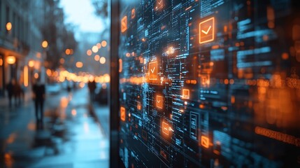 Fototapeta premium Digital Timeline with Text and Posts Display