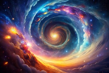 Abstract Spiral in Space - Cosmic Patterns and Vibrant Colors for Stunning Visuals