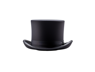 a black top hat with a black band