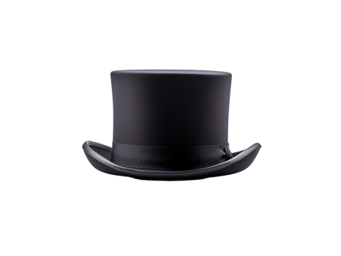 a black top hat with a black band