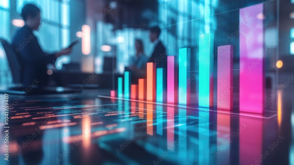 Poster modern data visualization with charts and graphs