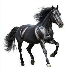 Obraz premium black horse isolated on white background.