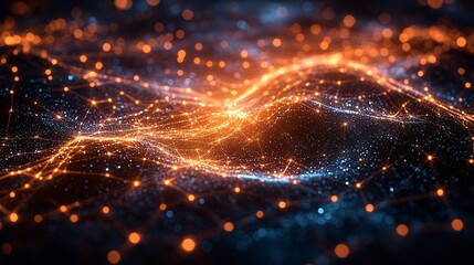 Obraz premium Digital Network Connections Across a Vibrant Map