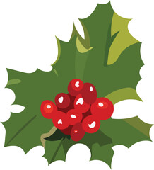 Flat Illustration of Holly Berry Icon.