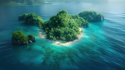 Tropical Island Paradise: Azure Waters & Lush Greenery