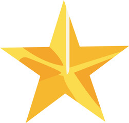 Obraz premium Isolated Golden Star Icon in Flat Style.