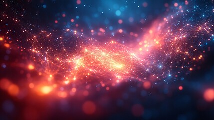Obraz premium Vibrant Digital Abstract Web of Connections