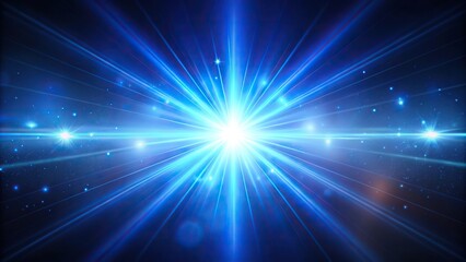 Obraz premium blue light effect with optical flares on wide-angle background
