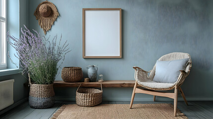 Decorate with Wicker Baskets and a Woven Chair for a Cozy Home