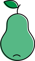 Flat Style Pear Icon in Green Color.