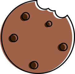 Eat Chocolate Cookies Icon in Flat Style.