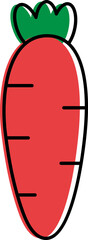 Isolated Red Carrot Icon in Flat Style.