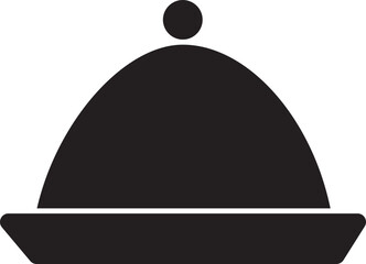 Fototapeta premium Isolated Glyph Cloche Icon in Flat Style.