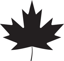 Isolated Maple Leaf Icon in Black Color.