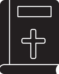 Obraz premium Flat Style Holy Book of Bible Icon in Black and White Color.