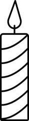 Isolated Burning Candle Icon in Line Art.