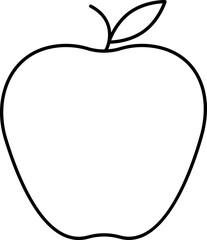 Flat Style Apple Icon in Black Outline.