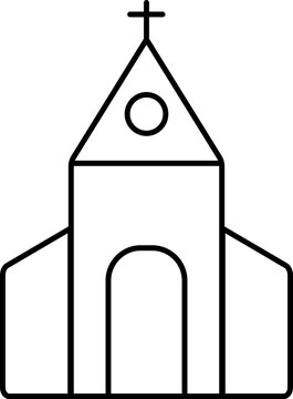 recommend clip art: Black thin line art church icon.