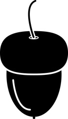 Flat Style Acorn Icon in Glyph Style.