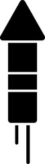 Obraz premium Black and White Firecracker Rocket Flat Icon.