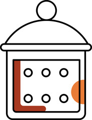 Isolated pressure cooker icon in brown and white color.