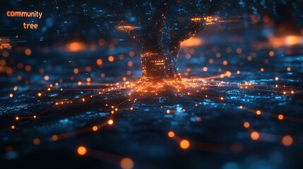Obraz premium Digital Connections Concept with Tree Visualization