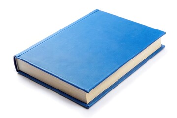 Fototapeta premium Book with hardcover and blue color isolated on white background