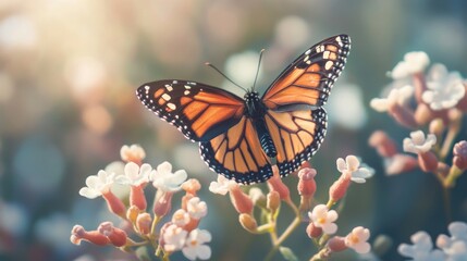 Monarch Butterfly on Flowers