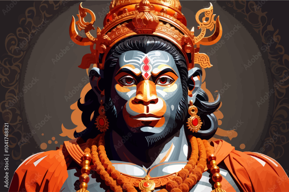 Wall mural Lord Hanuman illustration hinduism