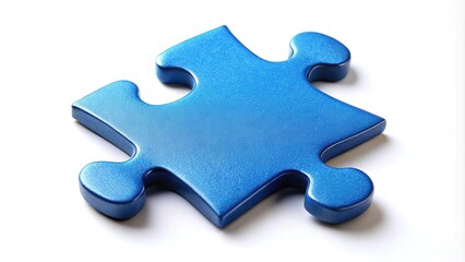 Obraz premium blue puzzle piece silhouette on white background
