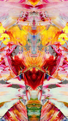 Fototapeta premium Abstract background art . Ethnic pattern. Mixtures of oil paint. Trendy hand painting canvas. Wall decor and Wall art prints Idea. 3D Texture. Art object